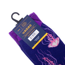 Load image into Gallery viewer, Parquet Men’s Jellyfish Novelty Crew Socks – Purple &amp; Pink
