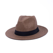 Load image into Gallery viewer, Westend Men&#39;s S/S Flat Brim Black Banded Fashion Fedora Hat
