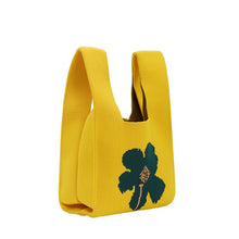 Load image into Gallery viewer, Compact soft tote bag with minimal floral artwork
