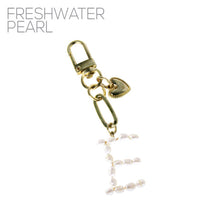 Load image into Gallery viewer, Nollia Pearl Initial Letter Charm – Elegant Monogram Bag Keychain
