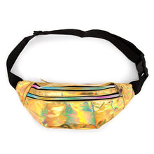 Load image into Gallery viewer, Nollia Gold Iridescent Holographic Waist Fanny Pack with Adjustable Strap
