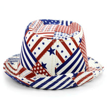 Load image into Gallery viewer, Westend Spring/Summer Mixed USA Patterns American Flag Trilby Fedora Hat

