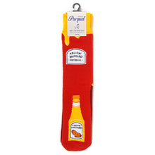 Load image into Gallery viewer, Parquet Men’s Mustard Bottle Novelty Crew Socks – Red &amp; Yellow
