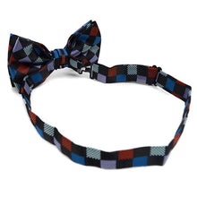 Load image into Gallery viewer, Laurant Bennet Checkered Pattern Banded Bow Tie &amp; Matching Hanky Pocket Round Set
