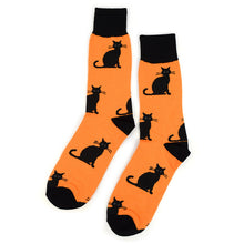 Load image into Gallery viewer, Parquet Men’s Halloween Black Cat Novelty Socks
