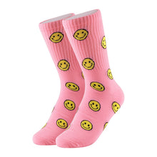 Load image into Gallery viewer, Nollia Women's Pink Smiley Face Novelty Socks
