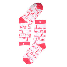 Load image into Gallery viewer, Parquet Women’s Love Mom Breast Cancer Awareness Novelty Socks
