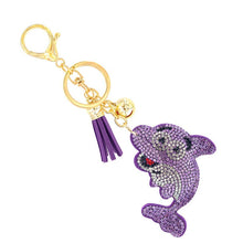 Load image into Gallery viewer, Nollia Bling Crystal Dolphin Charm – Sparkly Ocean Keychain Accessory
