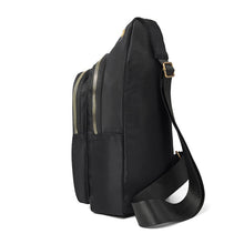 Load image into Gallery viewer, Ladies’ Black Crossbody Sling Bag with Gold Accents – Chic &amp; Functional
