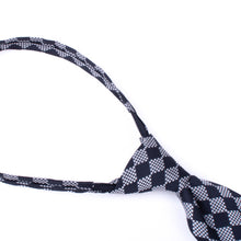 Load image into Gallery viewer, Umo Lorenzo Men's Black Plaid Zipper Pre-Tied Necktie
