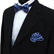 Load image into Gallery viewer, Laurant Bennet Striped Geometric Banded Bow Tie &amp; Matching Hanky Set
