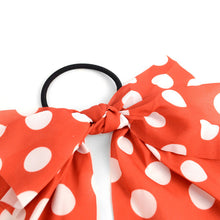 Load image into Gallery viewer, Nollia Ladies Red Polka Dots Ribbon Hair Tie

