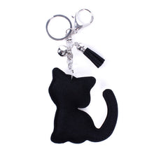 Load image into Gallery viewer, Nollia Bling Crystal Smile Cat Keychain – Sparkly Rhinestone Bag Charm

