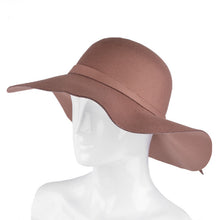Load image into Gallery viewer, Nollia Women's Polyester Felt Floppy Wide Brim Bowknot Hat
