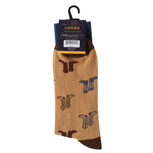 Load image into Gallery viewer, Parquet Men’s Cowboy Boot Novelty Crew Socks – Light Brown
