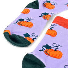 Load image into Gallery viewer, Parquet Women’s Lavender Pumpkin Novelty Socks
