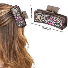 Load image into Gallery viewer, Nollia Vegan Leather Horseshoe Hair Claw Clip – Western Rodeo-Inspired Hair Accessory
