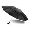 Load image into Gallery viewer, Parquet Black Telescopic Compact Umbrella – Manual Open, 12" Travel Size, Wind-Resistant
