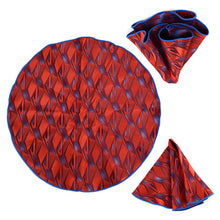 Load image into Gallery viewer, Laurant Bennet Abstract Lines Banded Bow Tie &amp; Matching Hanky Pocket Round Set
