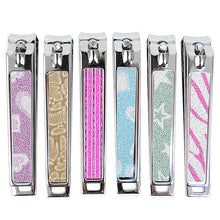 Load image into Gallery viewer, 48-Pack Glitter Nail Clippers with Display Case – Assorted Designs

