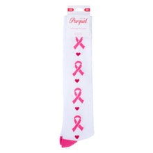 Load image into Gallery viewer, Parquet Ladies Knee High Breast Cancer Awareness Repeat Ribbon Socks
