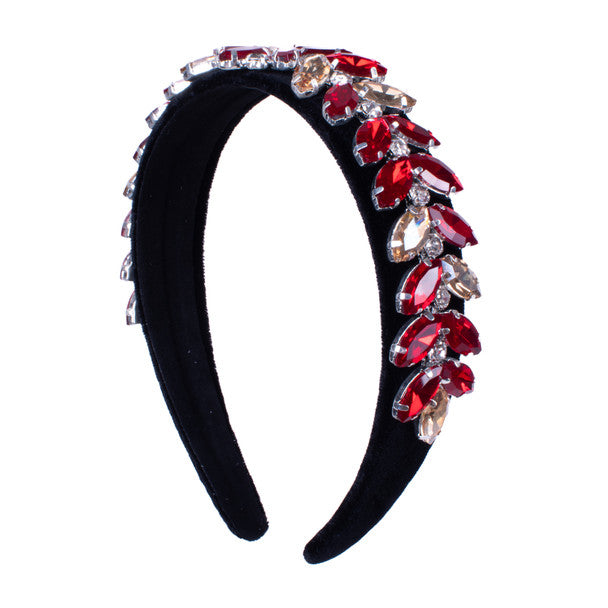 Nollia Ladies Bejeweled Decor Velvet Headband