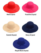 Load image into Gallery viewer, Nollia 24-Piece Prepack Women’s Felt Floppy Bowknot Hat – Assorted Colors
