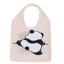 Load image into Gallery viewer, Nollia Ivory Panda Crochet Knit Bag

