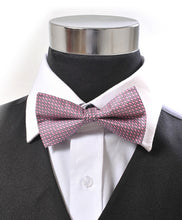 Load image into Gallery viewer, Silk Micro Dot Grid Banded Bow Tie – Printed Twill, Boxed
