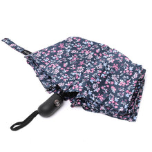 Load image into Gallery viewer, Nollia Compact Pink Floral Auto-Open Umbrella – 12" Travel Size, Wind-Resistant
