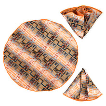 Load image into Gallery viewer, Laurant Bennet Geometric Paisley Banded Bow Tie &amp; Matching Hanky Pocket Round Set
