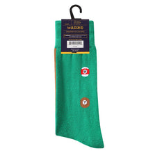 Load image into Gallery viewer, Parquet Men’s Billiards Game Novelty Crew Socks – Green
