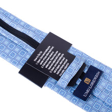 Load image into Gallery viewer, Umo Lorenzo Men's Blue Geometric Zipper Pre-Tied Necktie

