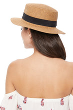 Load image into Gallery viewer, Nollia Spring/Summer Ribbon Round Flat Top Ladies' Hat – 100% Paper
