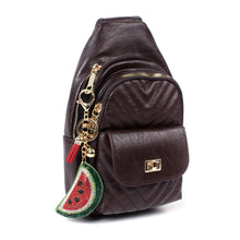 Load image into Gallery viewer, Nollia Bling Crystal Watermelon Charm – Sparkly Tassel Keychain
