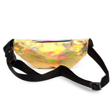 Load image into Gallery viewer, Nollia Gold Iridescent Holographic Waist Fanny Pack with Adjustable Strap
