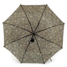 Load image into Gallery viewer, Parquet Leopard Print Telescopic Compact Umbrella – Auto-Open, Plastic Handle, 12&quot; Travel Size
