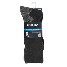 Load image into Gallery viewer, Men&#39;s Heavy-Duty Crew Socks – 3 Pairs, Black or Charcoal, Moisture-Wicking, Arch Support, Reinforced Heel, Size 10-13 (Fits Shoe Size 6-12.5)

