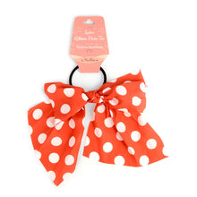 Load image into Gallery viewer, Nollia Ladies Red Polka Dots Ribbon Hair Tie
