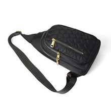 Load image into Gallery viewer, Ladies’ Black Crossbody Sling Bag with Gold Accents – Chic &amp; Functional
