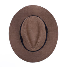 Load image into Gallery viewer, Westend Men&#39;s S/S Flat Brim Black Banded Fashion Fedora Hat
