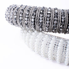 Load image into Gallery viewer, Nollia “C” Shaped Padded Headband with Pearl &amp; Rhinestone – Elegant Embellished Hair Accessory
