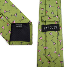 Load image into Gallery viewer, Parquet Martini Glass Pattern Novelty Tie – 4 Color Options
