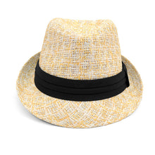 Load image into Gallery viewer, Westend Spring/Summer Twill Weave Trilby Fedora with Tinsel Strips &amp; Black Band
