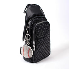 Load image into Gallery viewer, Nollia Bling Crystal Baseball Charm – Sport Tassel Keychain Accessory
