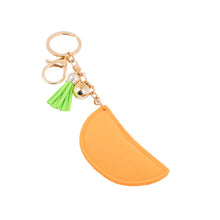 Load image into Gallery viewer, Nollia Bling Crystal Orange Tassel Charm – Sparkly Keychain Accessory
