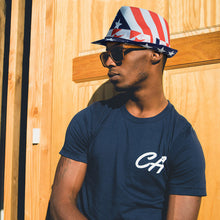 Load image into Gallery viewer, Westend Spring/Summer Stars &amp; Stripes American Flag Trilby Fedora Hat
