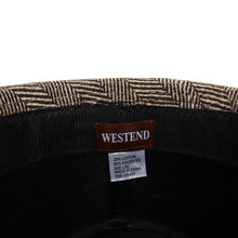 Load image into Gallery viewer, Westend Fall/Winter Brown &amp; Beige Herringbone Trilby Fedora Hat with Black Band Trim
