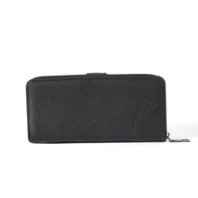 Load image into Gallery viewer, Nollia Ladies Classy Vegan Leather Long Tab Wallet – Black or Mauve
