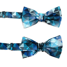 Load image into Gallery viewer, Laurant Bennet Abstract Pattern Banded Bow Tie &amp; Matching Hanky Pocket Round Set
